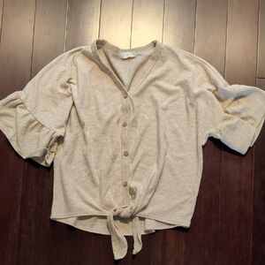 Altar'd State Cream Button-Down Top